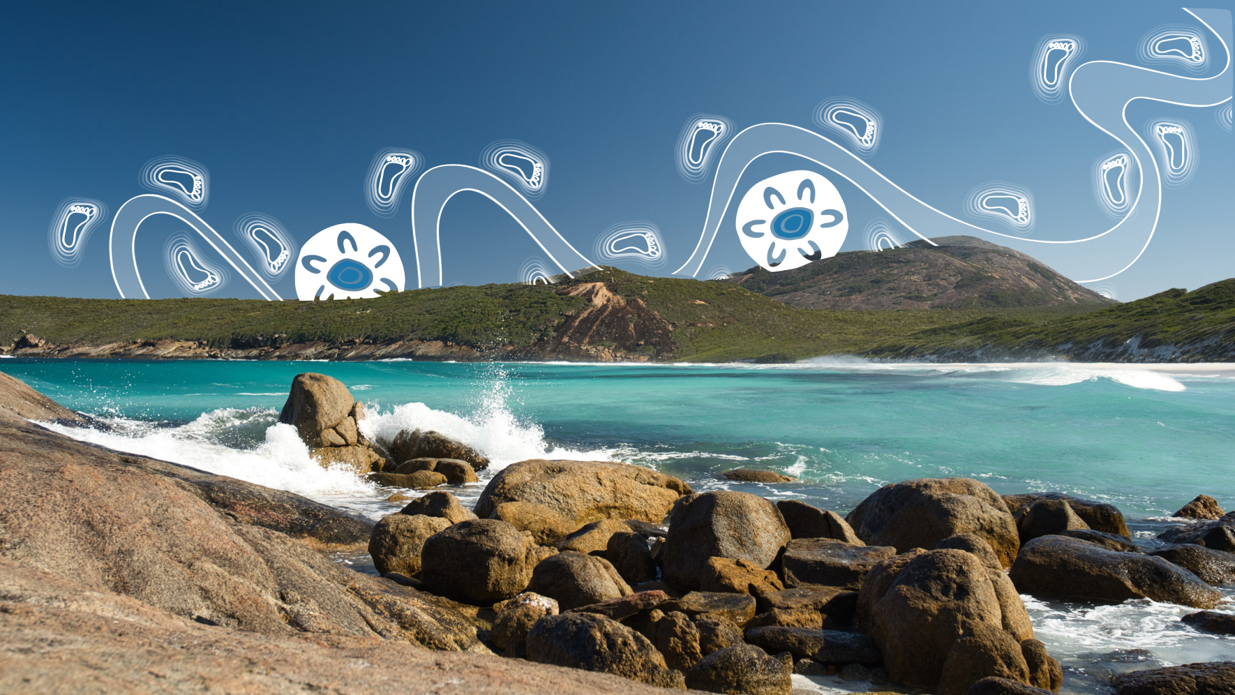 Western Australia beach with graphic