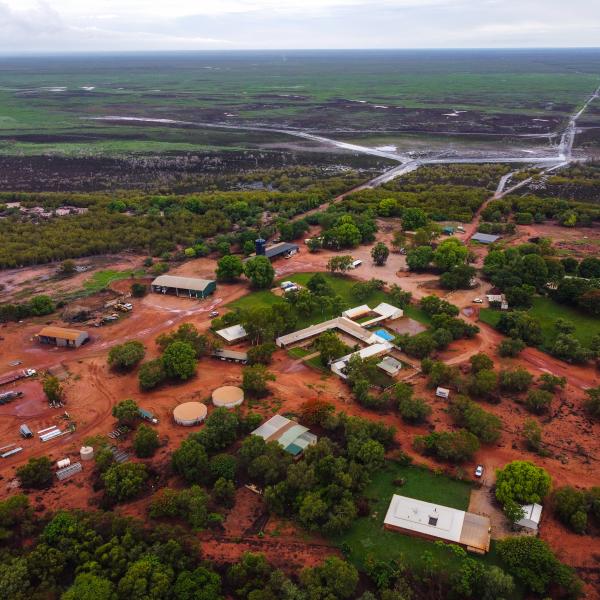 Roebuck Plains Station aerial shot