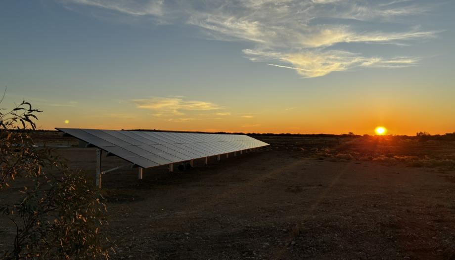 The Mithaka Aboriginal Corporation's new Betoota Base Station solar panels.